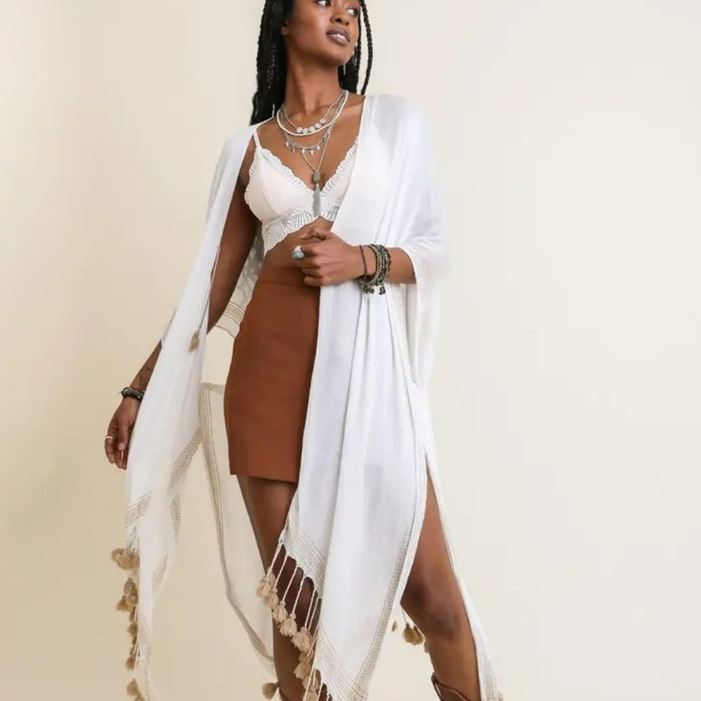 Boho Longline Tassel Kimono